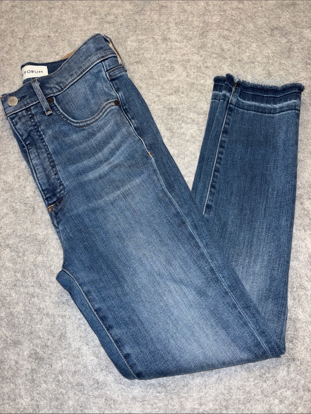✨ Denim Forum High-Rise Skinny Crop Jeans Size 27 | Stretch Frayed Hem